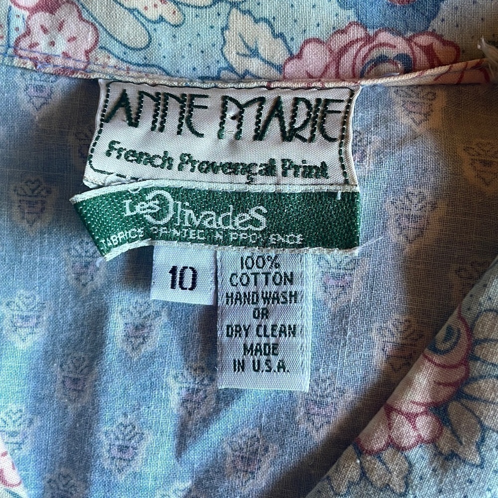 Vintage 80s 90s Anne Marie x Les Olivades Prairie Cottagecore set skirt blouse M - Picture 4 of 9